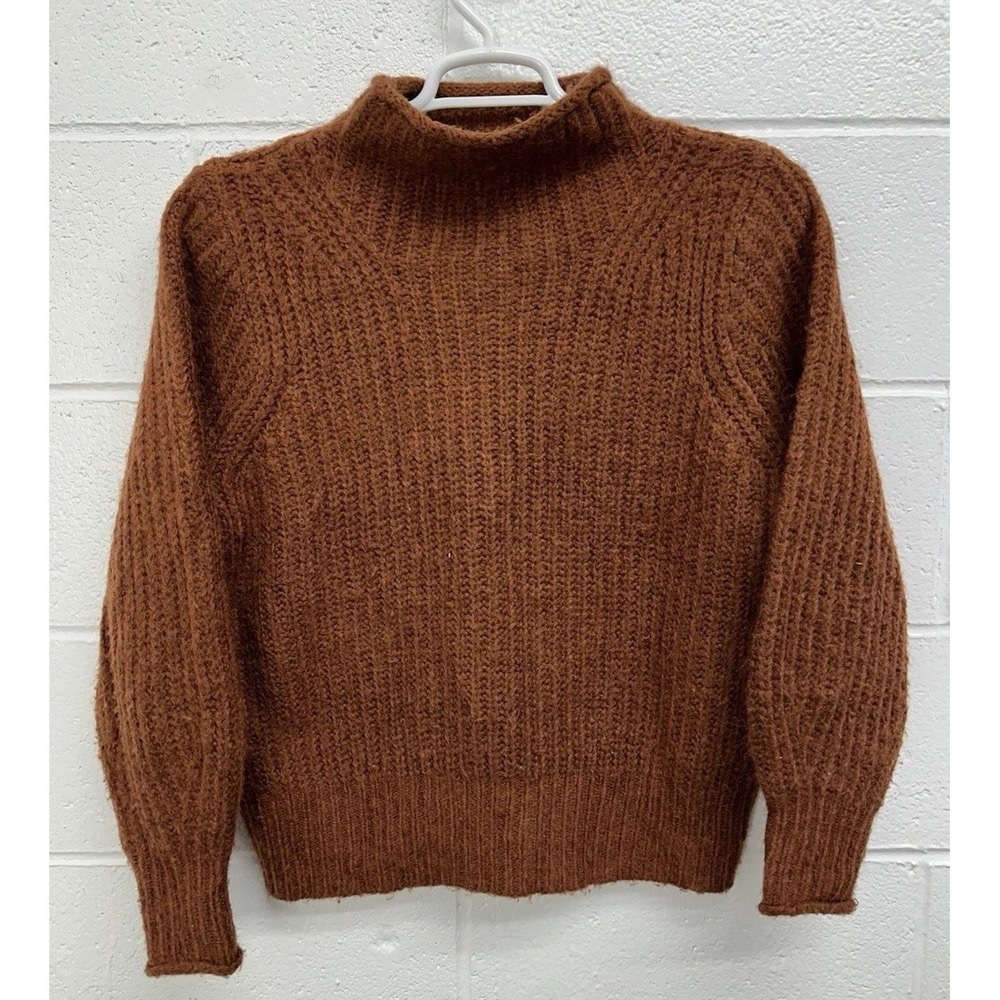 Madewell Mock Turtle Neck Cable Knit Wool Sweater / Women's Medium